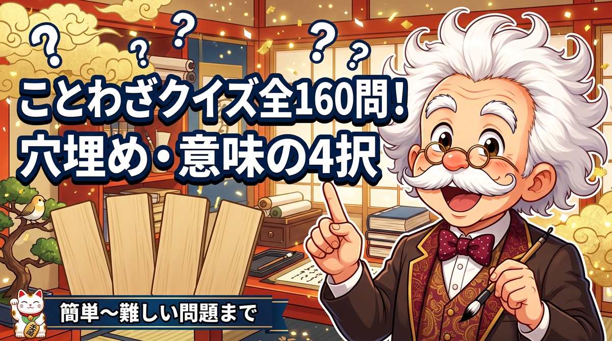 ことわざクイズ全160問！面白い穴埋め・意味の4択で簡単〜難しい問題まで